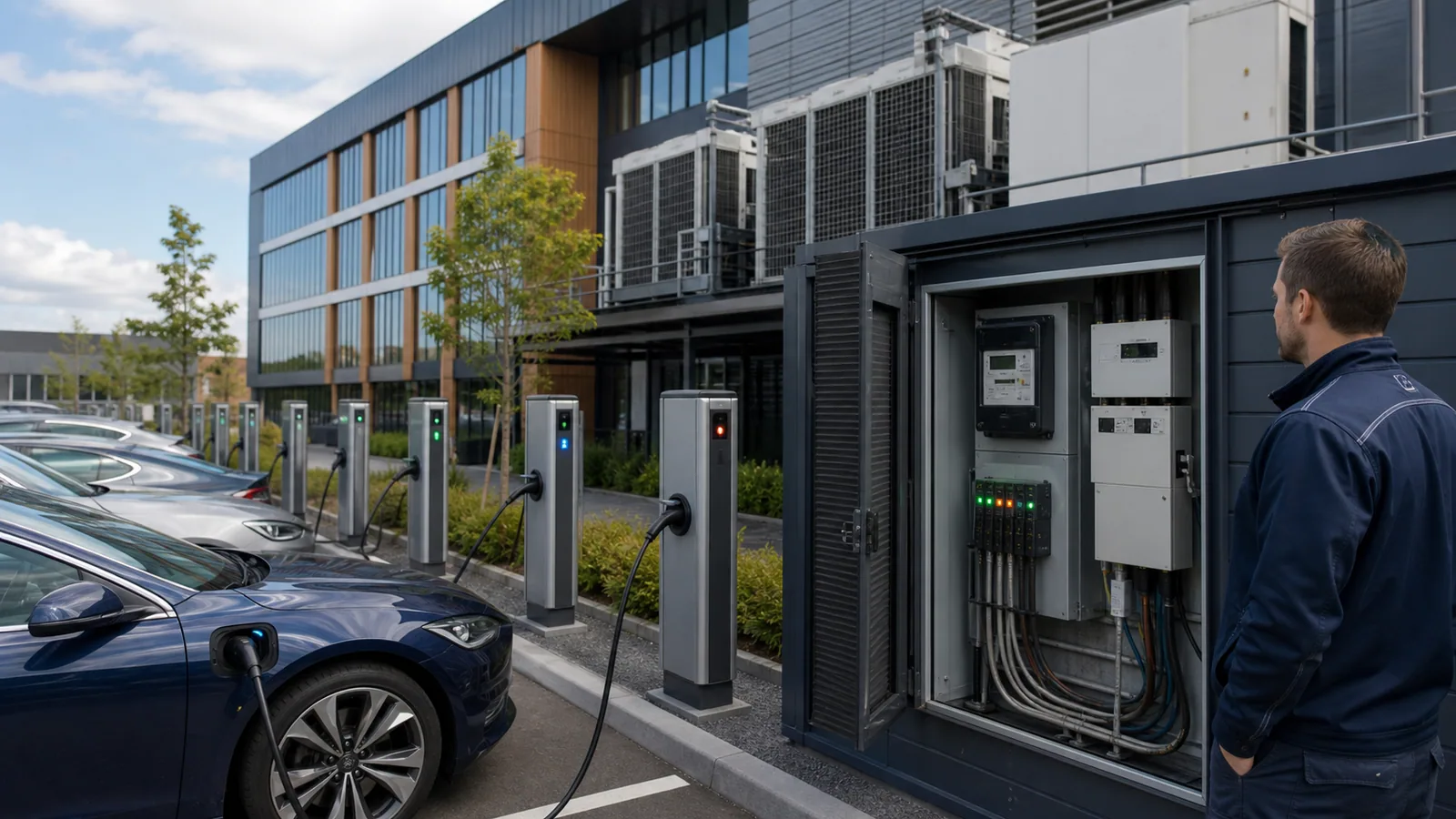 Zakelijke laadinfrastructuur en smart charging voor load balancing laadpalen