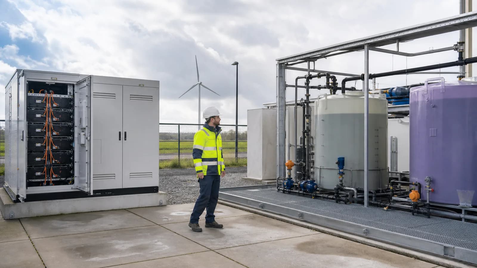 Opwek en opslag in een zakelijk energiesysteem voor lithium-ion vs. flow batterijen