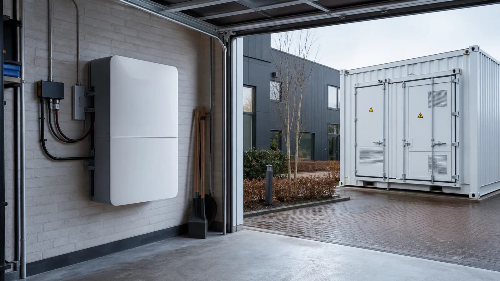 Generation and storage in a business energy system for Home battery vs. business battery