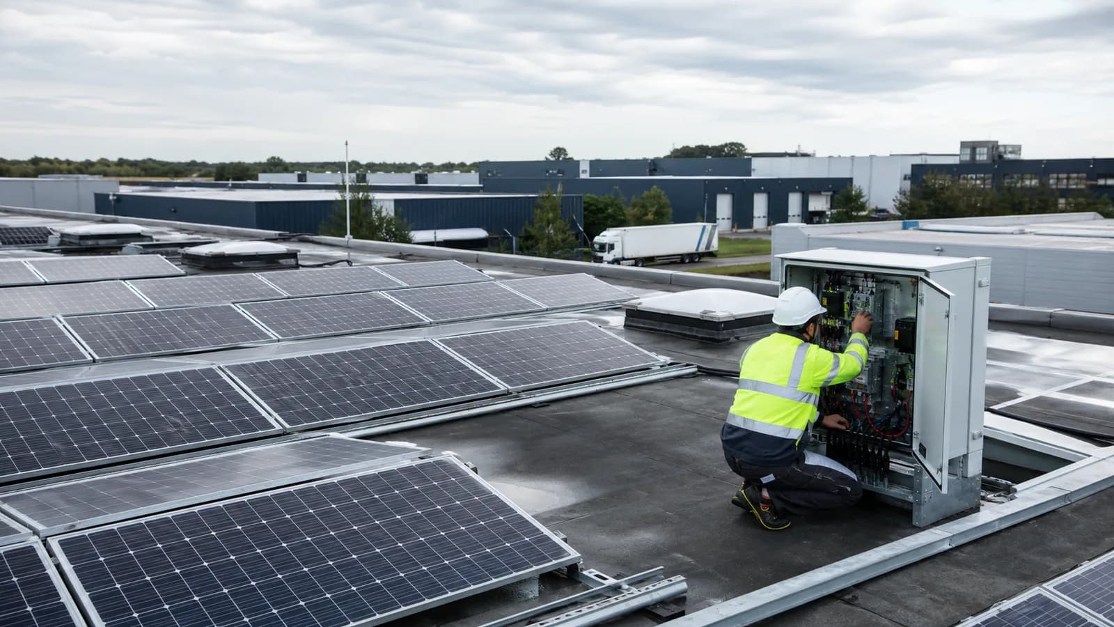 Generation and storage in a business energy system for Solar panels for businesses