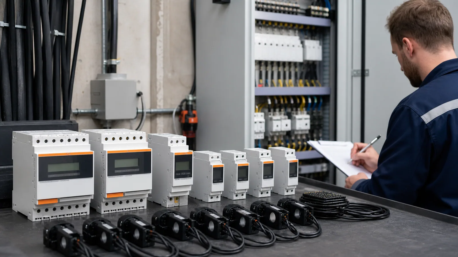 Modulaire energiemeters en stroomsensoren voorbereid voor installatie