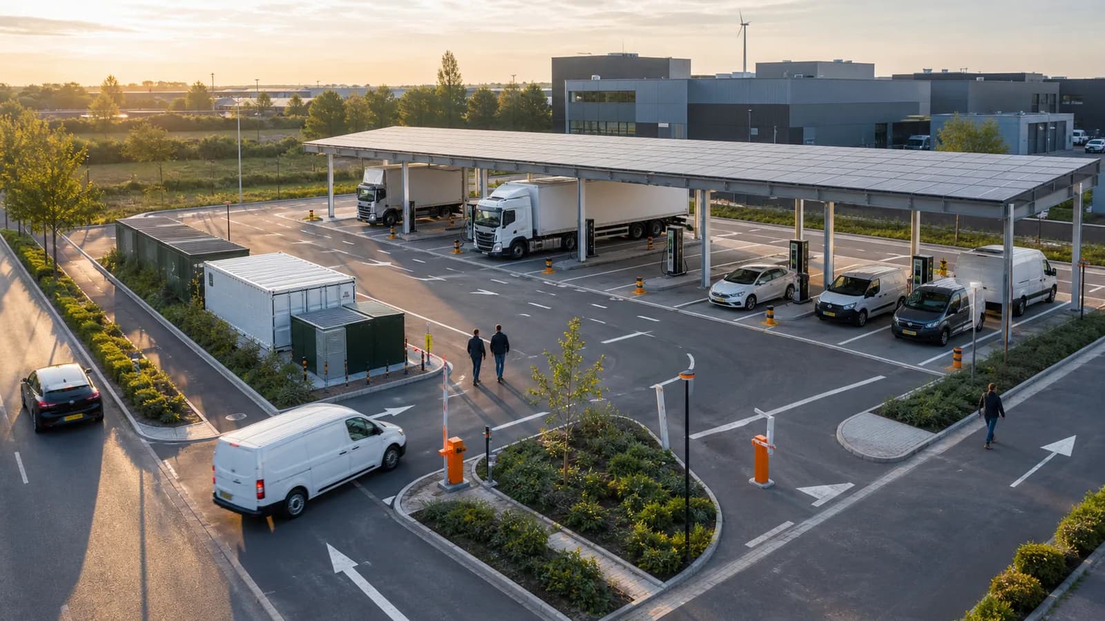 Business charging infrastructure and smart charging for Charging hub on a business park